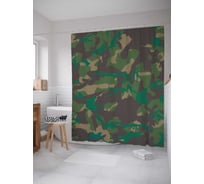 Штора (занавеска) для ванной JoyArty "Военное погружение" из сатена, 180х200 см с крючками, sc_3887