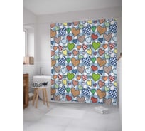 Штора (занавеска) для ванной JoyArty "Сердца на любой вкус" из сатена, 180х200 см с крючками, sc_43920