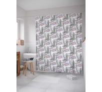 Штора (занавеска) для ванной JoyArty "Маленький Биг Бен" из сатена, 180х200 см с крючками, sc_49166