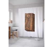 Штора (занавеска) для ванной JoyArty "I из дерева" из сатена, 180х200 см с крючками, sc_4532i