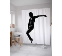 Штора (занавеска) для ванной JoyArty "Легендарный музыкант" из сатена, 180х200 см с крючками, sc_37508