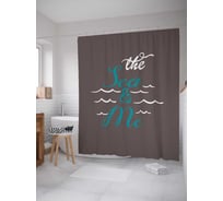 Штора (занавеска) для ванной JoyArty "Море и я" из сатена, 180х200 см с крючками, sc_5303