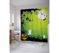 Штора (занавеска) для ванной JoyArty "Хеллоуинская атмосфера" из сатена, 180х200 см с крючками, sc_5704