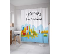 Штора (занавеска) для ванной JoyArty "Мы принадлежим сан франциско" из сатена, 180х200 см с крючками, sc_4831
