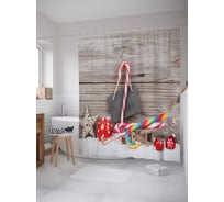 Штора (занавеска) для ванной JoyArty "Чудный праздник" из сатена, 180х200 см с крючками, sc_5720