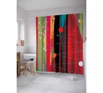 Штора (занавеска) для ванной JoyArty "Пятнистые краски" из сатена, 180х200 см с крючками, sc_5773