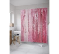 Штора (занавеска) для ванной JoyArty "Забор из необработанной доски" из сатена, 180х200 см с крючками, sc_55137