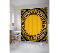Штора (занавеска) для ванной JoyArty "Тарелка Древней Греции" из сатена, 180х200 см с крючками, sc_53993