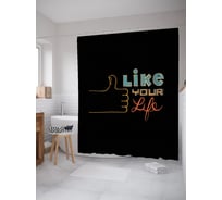 Штора (занавеска) для ванной JoyArty "Твоя жизнь" из сатена, 180х200 см с крючками, sc_53248