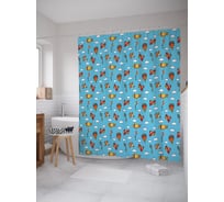 Штора (занавеска) для ванной JoyArty "От Воздушного змея до дирижабля" из сатена, 180х200 см с крючками, sc_53387