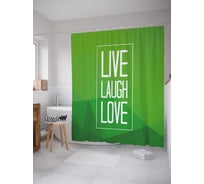 Штора (занавеска) для ванной JoyArty "Подход к жизни" из сатена, 180х200 см с крючками, sc_53856