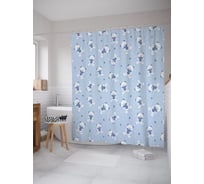 Штора (занавеска) для ванной JoyArty "Медвежонок с сердцем" из сатена, 180х200 см с крючками, sc_54106