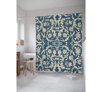 Штора (занавеска) для ванной JoyArty "Цветочный узор" из сатена, 180х200 см с крючками, sc_60803