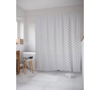 Штора (занавеска) для ванной JoyArty "Цветочное барокко" из сатена, 180х200 см с крючками, sc_57507