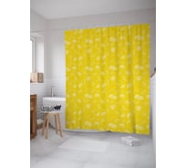 Штора (занавеска) для ванной JoyArty "Зарисовки лимонов" из сатена, 180х200 см с крючками, sc_53089