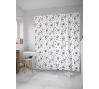 Штора (занавеска) для ванной JoyArty "Полет зонтиков одуванчика" из сатена, 180х200 см с крючками, sc_52438