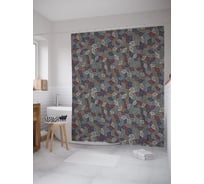Штора (занавеска) для ванной JoyArty "Разноцветная листва" из сатена, 180х200 см с крючками, sc_58285