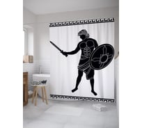 Штора (занавеска) для ванной JoyArty "Воин с мечем" из сатена, 180х200 см с крючками, sc_39488