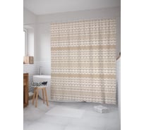 Штора (занавеска) для ванной JoyArty "Этнические холмы" из сатена, 180х200 см с крючками, sc_58891