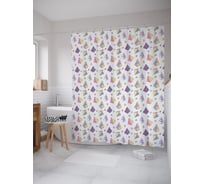 Штора (занавеска) для ванной JoyArty "Цветные пирамидки" из сатена, 180х200 см с крючками, sc_58497