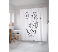 Штора (занавеска) для ванной JoyArty "Созвездие Козерога" из сатена, 180х200 см с крючками, sc_58938