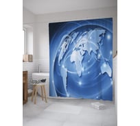 Штора (занавеска) для ванной JoyArty "Огни передвижения" из сатена, 180х200 см с крючками, sc_39299