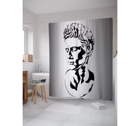 Штора (занавеска) для ванной JoyArty "Портрет Сократа" из сатена, 180х200 см с крючками, sc_39481
