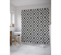 Штора (занавеска) для ванной JoyArty "Слойность ромбов" из сатена, 180х200 см с крючками, sc_52517