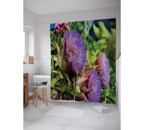 Штора (занавеска) для ванной JoyArty "Расцветший артишок" из сатена, 180х200 см с крючками, sc_38917