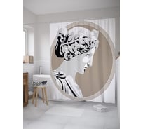 Штора (занавеска) для ванной JoyArty "Портрет римлянки" из сатена, 180х200 см с крючками, sc_39505