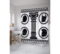 Штора (занавеска) для ванной JoyArty "Античная колонна" из сатена, 180х200 см с крючками, sc_39482