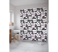 Штора (занавеска) для ванной JoyArty "Умные коты" из сатена, 180х200 см с крючками, sc_58068