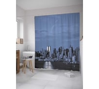 Штора (занавеска) для ванной JoyArty "Ночной город спит" из сатена, 180х200 см с крючками, sc_32578