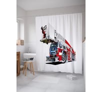 Штора (занавеска) для ванной JoyArty "Водомет Монс-трек" из сатена, 180х200 см с крючками, sc_53706