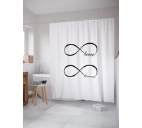 Штора (занавеска) для ванной JoyArty "Бесконечная любовь" из сатена, 180х200 см с крючками, sc_53021