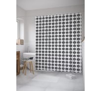 Штора (занавеска) для ванной JoyArty "Маски маори" из сатена, 180х200 см с крючками, sc_55336