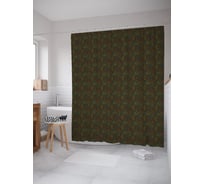 Штора (занавеска) для ванной JoyArty "Ночные огоньки леса" из сатена, 180х200 см с крючками, sc_54594
