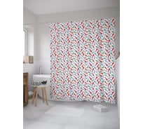 Штора (занавеска) для ванной JoyArty "Разноцветные кегли" из сатена, 180х200 см с крючками, sc_55854