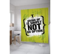 Штора (занавеска) для ванной JoyArty "Сдаться это не вариант" из сатена, 180х200 см с крючками, sc_39013