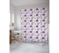 Штора (занавеска) для ванной JoyArty "Разнообразие лепестковых" из сатена, 180х200 см с крючками, sc_57581