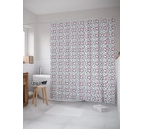 Штора (занавеска) для ванной JoyArty "Ягоды и мотыльки" из сатена, 180х200 см с крючками, sc_54463