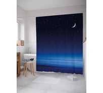 Штора (занавеска) для ванной JoyArty "Тихая ночь" из сатена, 180х200 см с крючками, sc_38848