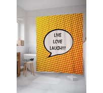 Штора (занавеска) для ванной JoyArty "Позитив поп-арт" из сатена, 180х200 см с крючками, sc_53842