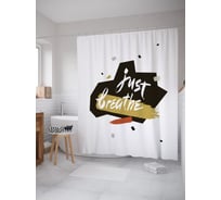 Штора (занавеска) для ванной JoyArty "Осознанное дыхание" из сатена, 180х200 см с крючками, sc_54285