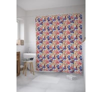 Штора (занавеска) для ванной JoyArty "Цветочное пение" из сатена, 180х200 см с крючками, sc_60012