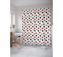 Штора (занавеска) для ванной JoyArty "Цветные камушки" из сатена, 180х200 см с крючками, sc_53665