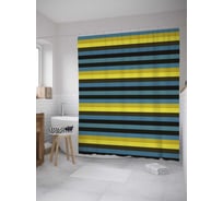 Штора (занавеска) для ванной JoyArty "Чередование полос" из сатена, 180х200 см с крючками, sc_32346