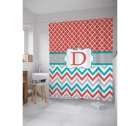 Штора (занавеска) для ванной JoyArty "D с зигзагами" из сатена, 180х200 см с крючками, sc_5337d