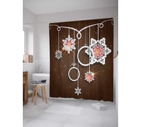 Штора (занавеска) для ванной JoyArty "Праздничные самоделки" из сатена, 180х200 см с крючками, sc_5655