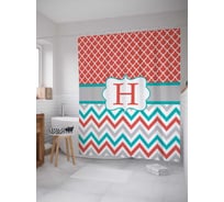 Штора (занавеска) для ванной JoyArty "H с зигзагами" из сатена, 180х200 см с крючками, sc_5337h